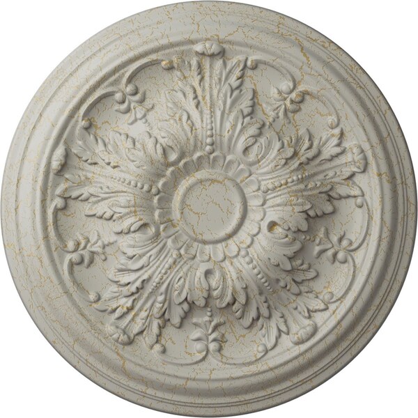 Ekena Millwork Damon Ceiling Medallion (Fits Canopies up to 3 3/8"), 20"OD x 1 1/2"P, Pot of Cream Crackle CM20DAPCC - main